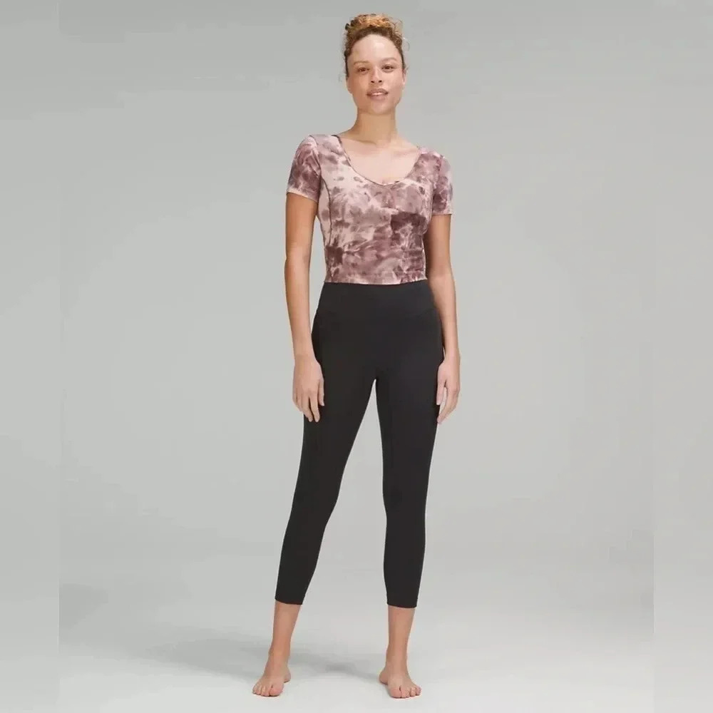 Lululemon Align Tee Diamond Dye Neutral Color Top Size 6 New - Picture 10 of 10